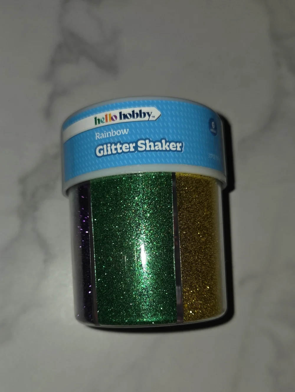 Rainbow Glitter Shaker - Green, Gold, Orange, Red, Blue & Purple